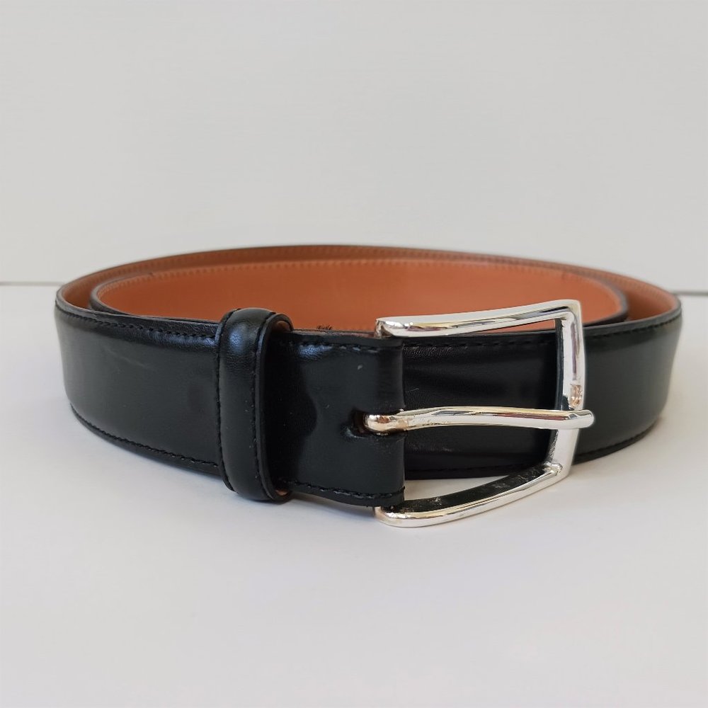 Martin Dingman Men's Smith 2 Buckle Coachman Leather Belt Black 10050 Size 42